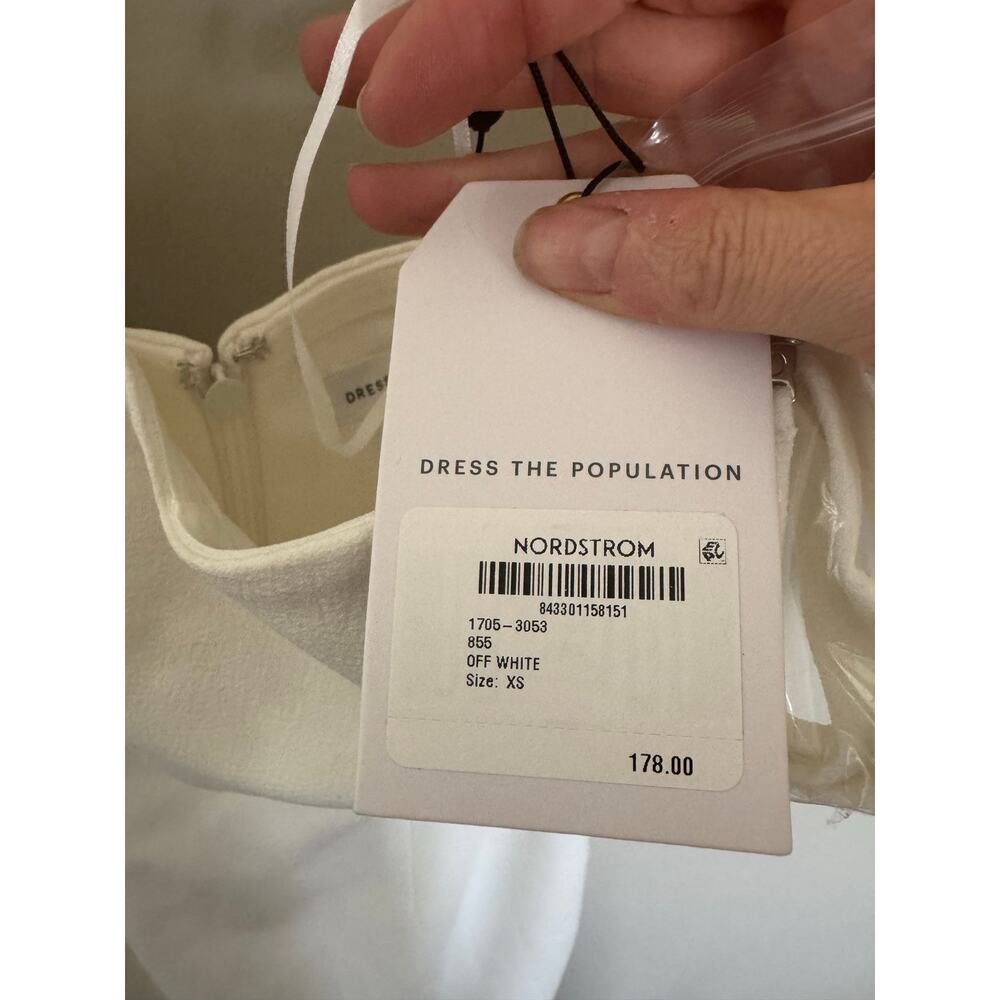 NWT Dress The Population Bailey Off the Shoulder Dress in Off White SZ XS - Picture 5 of 6